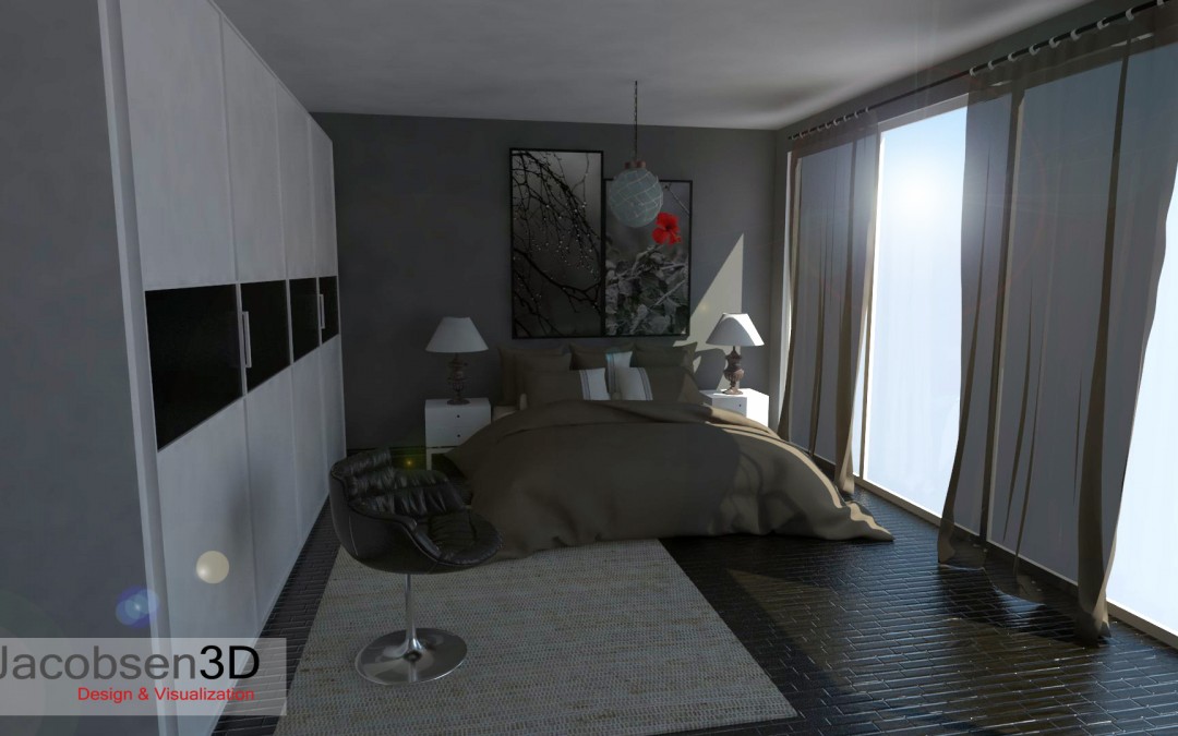 Infografía de una habitación usando Sketchup